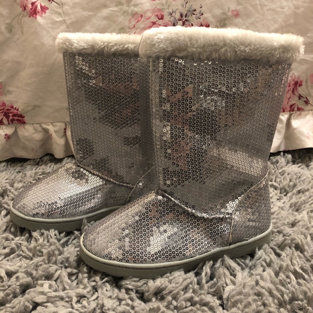 RAMPAGE GIRLS | GRAY SEQUIN BOOTS | GIRLS | SIZE13